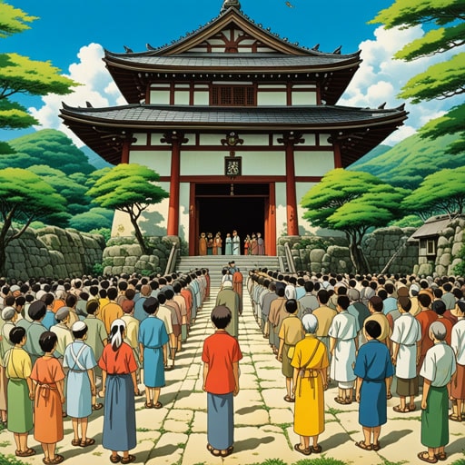 在一个小村庄里,有一个著名的寺庙,来自各地的崇拜者都会来这里祈祷。其中有一位老人,是一个虔诚的崇拜者,他每天都来寺庙。有一天,发生了一个奇迹,老人感觉到他的祈祷得到了回应。这一事件吸引了更多的崇拜者来到寺庙,他们都寻求同样的神圣干预。