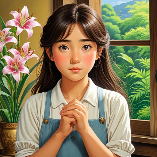 从前,有一个年轻的艺术家名叫莉莉。她总是被告知要相信自己。一天,她决定画一幅自画像。在绘画时,她对自己低声说,‘相信你自己,莉莉。’这幅画成了她最好的作品,这一切都源于她对自己的信念。