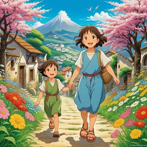 在古希腊,西风之神Zephyr以其温和宁静的存在而闻名。一天,当村民们准备节日时,Zephyr决定加入庆祝活动。他轻轻吹拂,带着盛开的花朵的甜美香气和孩子们的笑声。节日非常成功,村民们感谢Zephyr的温柔触摸。